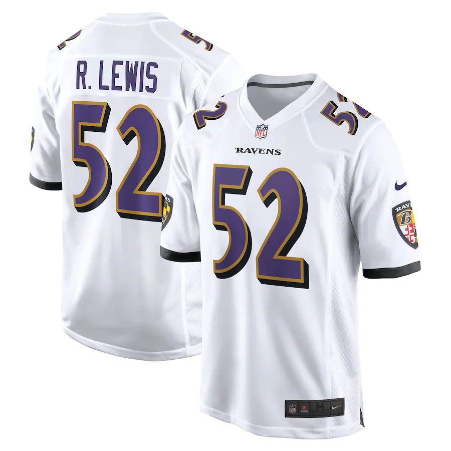 Men Baltimore Ravens 52 Ray Lewis Nike White Retired Player Game NFL Jersey
